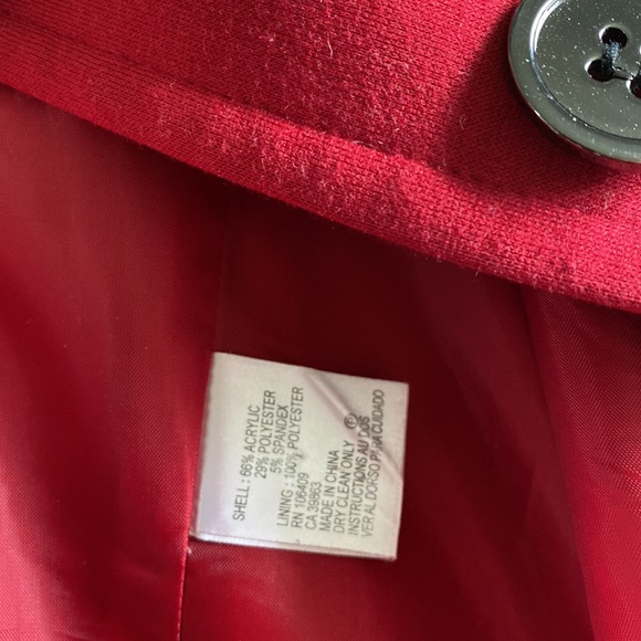 TAHARI ARTHUR S LEVINE skirt suit red modern stand up neck collar flare blazer - Picture 2 of 3